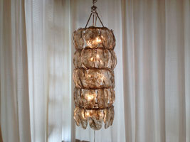 Carob Glass Leaf Chandelier