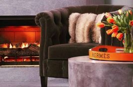 Close up of our upholstered Baltic Chair with rolled arms, tufted back and contemporary nail heads designed by Bespoke by Luigi Gentile. Interiors: Evelyn Benatar.
