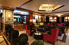 Hospitality project for Harrah's Resort in Atlantic City featuring our custom Watts Chesterfield sofas, upholstered club chairs and tufted ottoman tables to add to the comfortable yet eclectic style. Upholstery: Bespoke by Luigi Gentile.