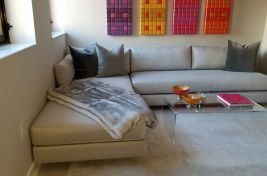 Custom armless L shape sectional made by Bespoke by Luigi Gentile for Robyn Karp Designs. 