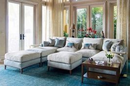 Our fabulous and classic Greenwich Sofa, shown as a custom sectional. Designer: Iliad Design Group of NYC. Upholstery: Bespoke by Luigi Gentile.