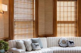 Custom Wedge shaped Whitehall Sofa perfect for a quiet corner reading nook, for designer, Penny Drue Baird/Dessins LLC. Upholstery by Bespoke by Luigi Gentile