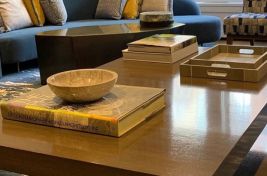 Close up of our fabulous custom curved Whitney Sofa. Interiors: Gale Sitomer. Upholstery: Bespoke by Luigi Gentile. (Instagram: @bespokebyLG)